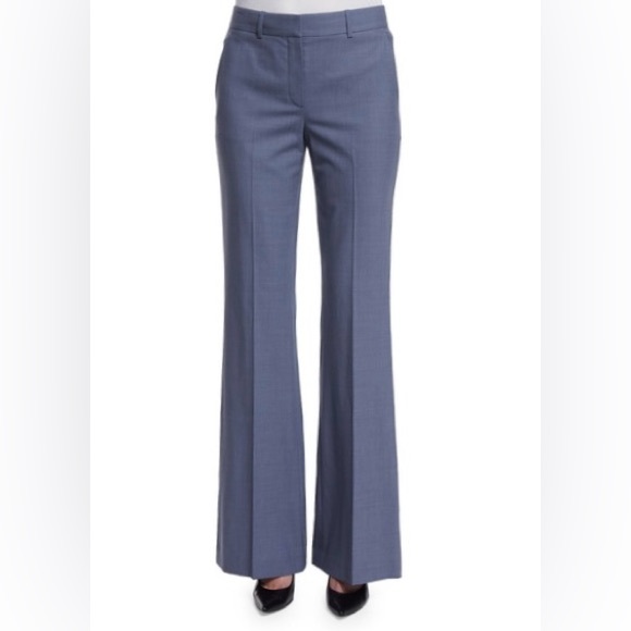 Theory Jotsna Continuous Stretch-Wool Twill Trousers Denim Melange 4 - Picture 1 of 7